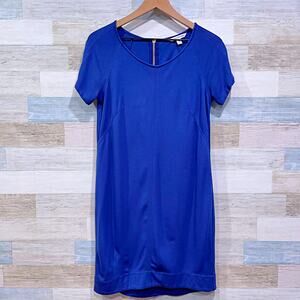 Southern Tide Ponte Raglan Sleeve T Shirt Dress Blue Stretch Casual Womens 4
